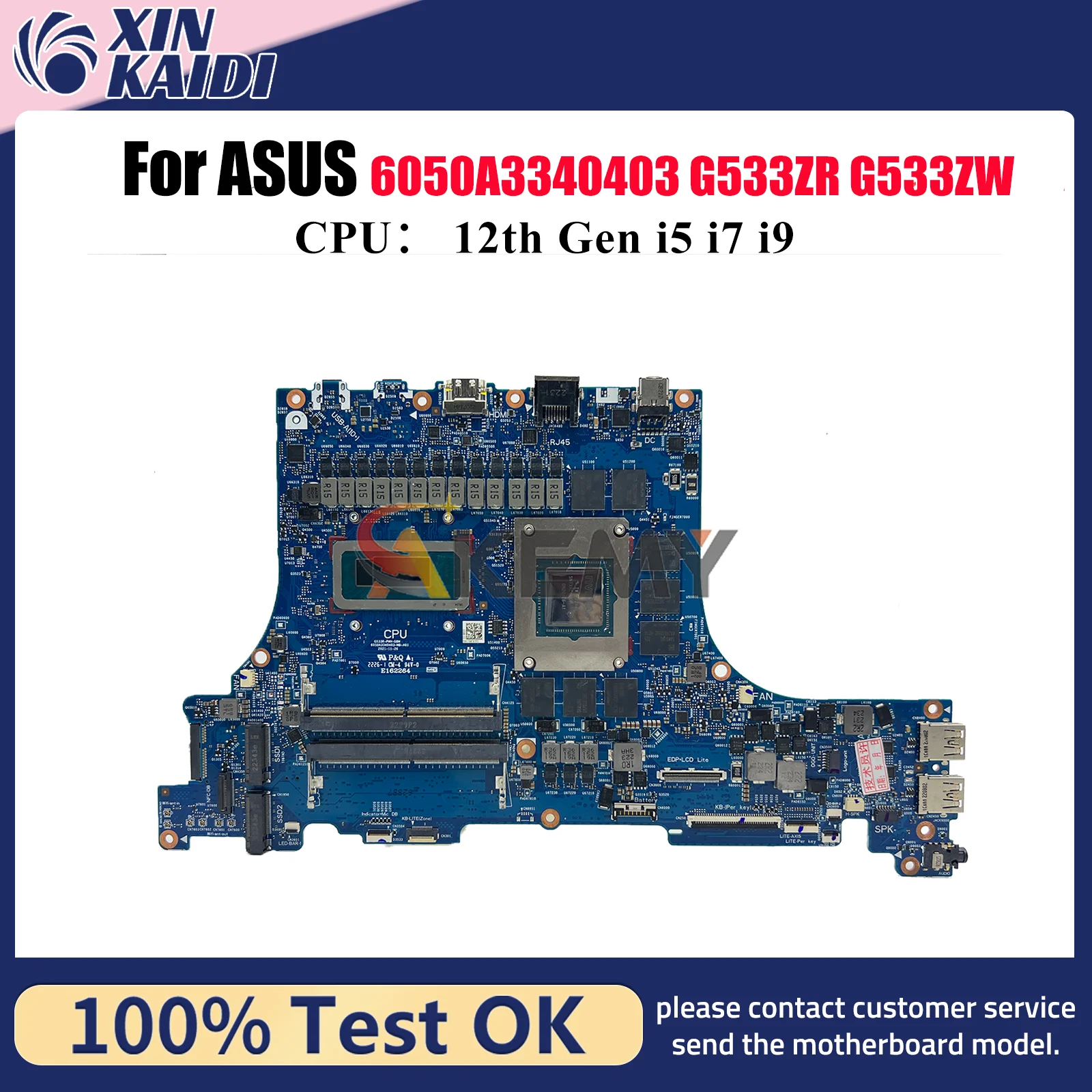 

6050A3340403 Laptop Motherboard For ASUS ROG Strix SCAR 15 G533ZW G533ZR G533ZM G533Z Mainboard With 12th Gen i5 i7 i9 tests OK