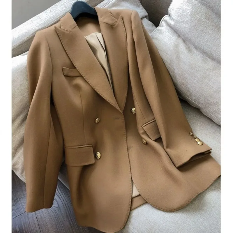 Commuting No-iron Suit Jacket for Women 2025 Autumn New Style Neat Casual Loose Versatile Small Suit Top