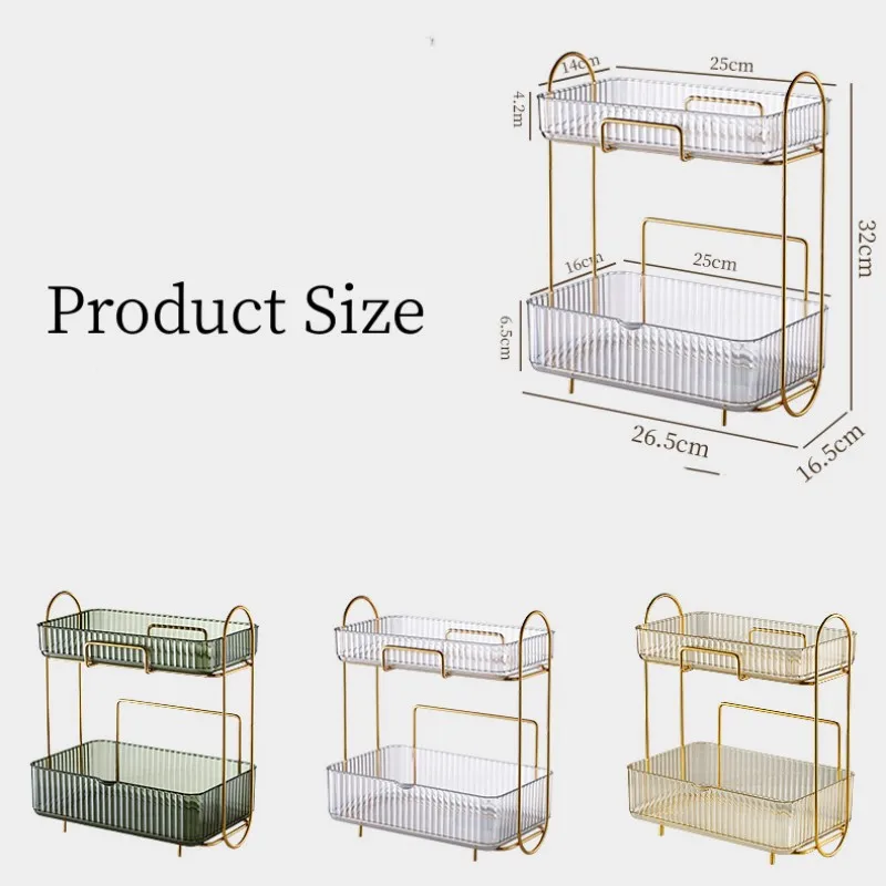 Acrylic Bathroom Storage Holder Metal Skincare Makeup Organizer Rack Cosmetic Shampoo Cabinet Shelf New Arrival Free Shipping