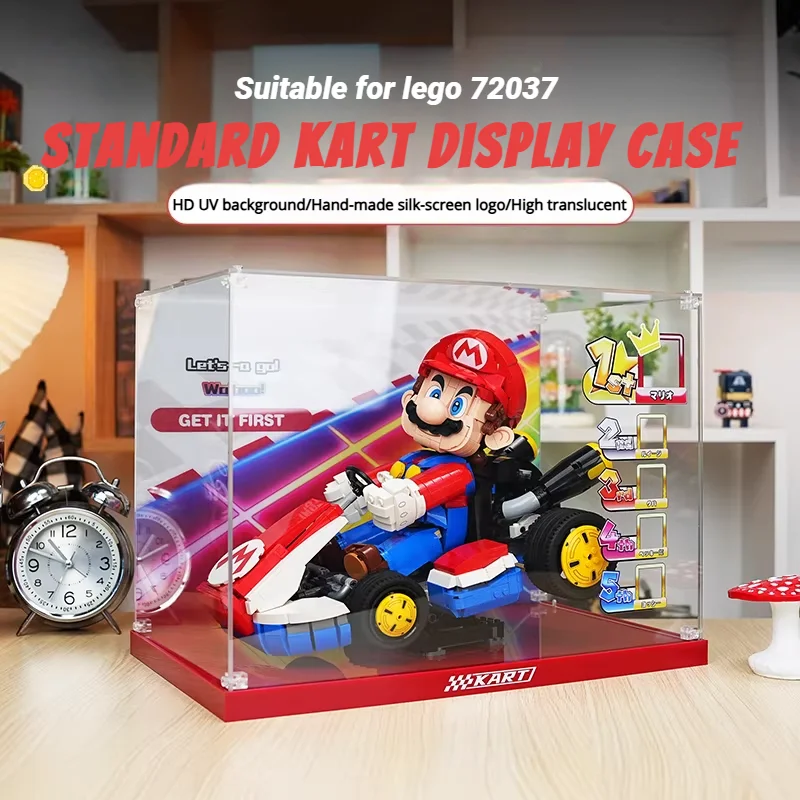 New Acrylic Dustproof Display Box for lego 72037 Standard Kart Display Case Storage Box Organizer(Lego Set not Included)