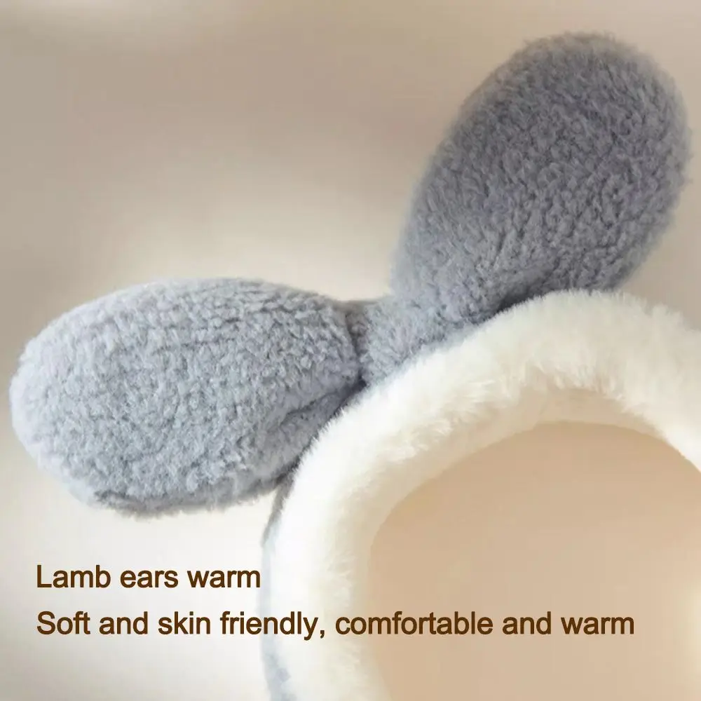 Cute Bowknot Ear Warmer Rabbit Ears Soft Children Earflap Cold Protection Windproof Plush Earmuffs