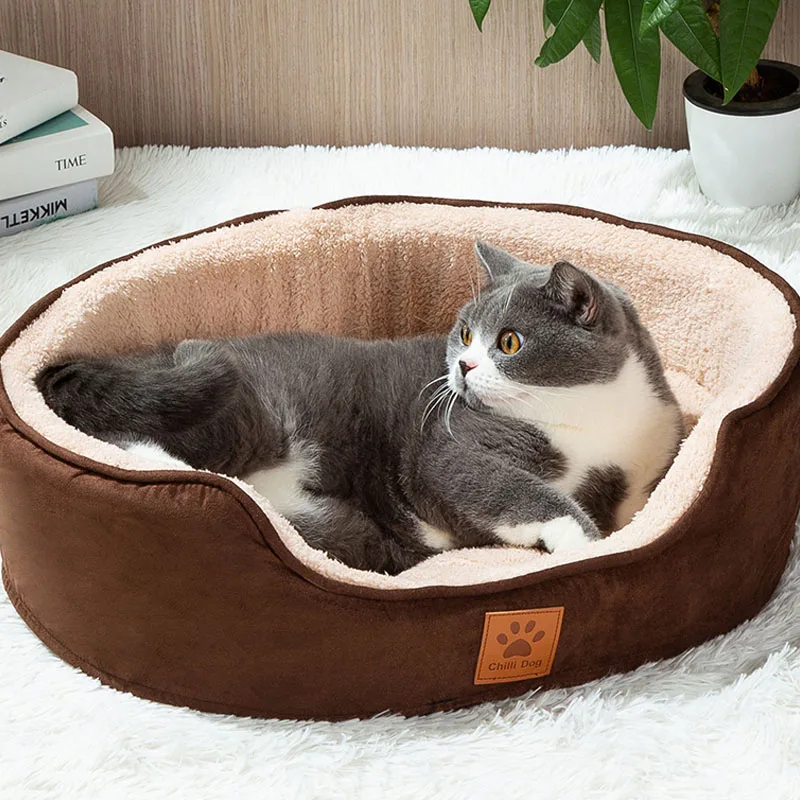 Hot Selling Pet Supplies Enclosed Soft Warm Round Hug Pet Sofa Bed For Dog Cat