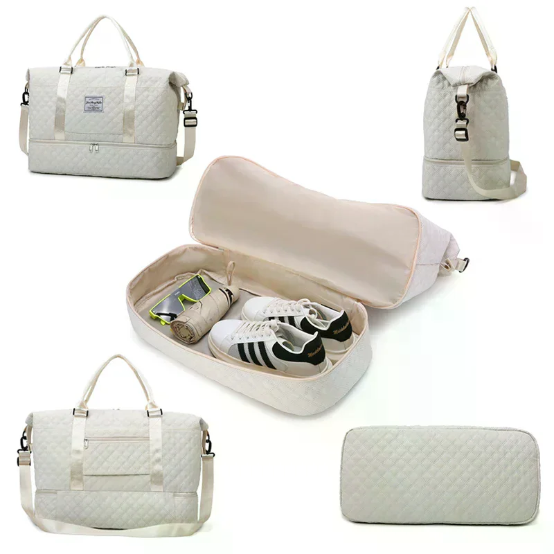 

Fashion Travel Duffel Bag Waterproof Expandable Large-Capacity Women's Travel Bag Gym Bag