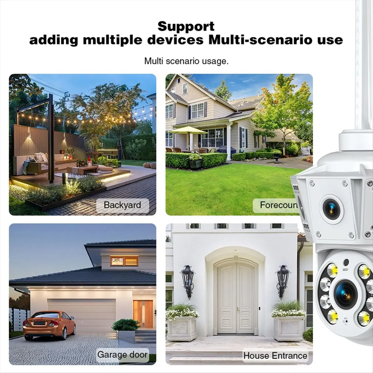 1080P Wireless WIfi Camera Outdoor Multi Lens Surveillance Camera, Two Way Intercom Night Vision Baby Monitor