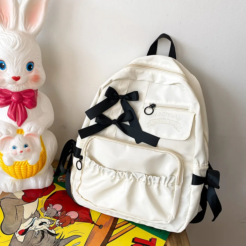 

1 шт. школьная сумка большой вместимости для студенток, милый рюкзак контрастного цвета, повседневный плиссированный студенческий рюкзак