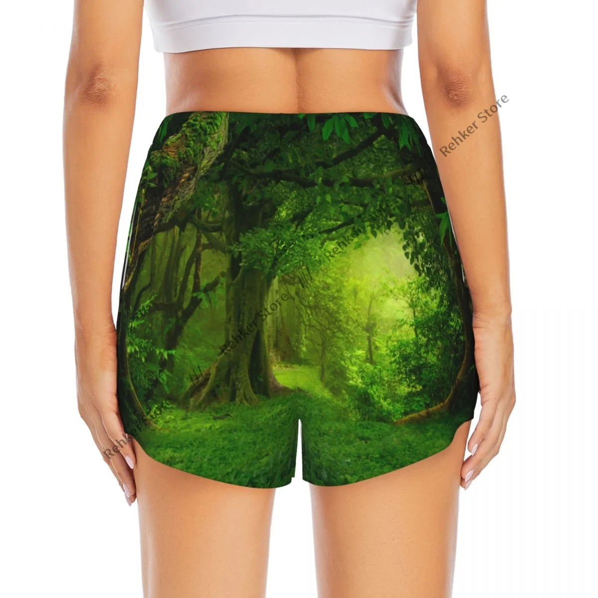 Women Yoga Shorts Tree Scenery Forest Landscape Workout Shorts Fitness quick-dry Ladies Yoga Gym Running Short Pants Sportswear