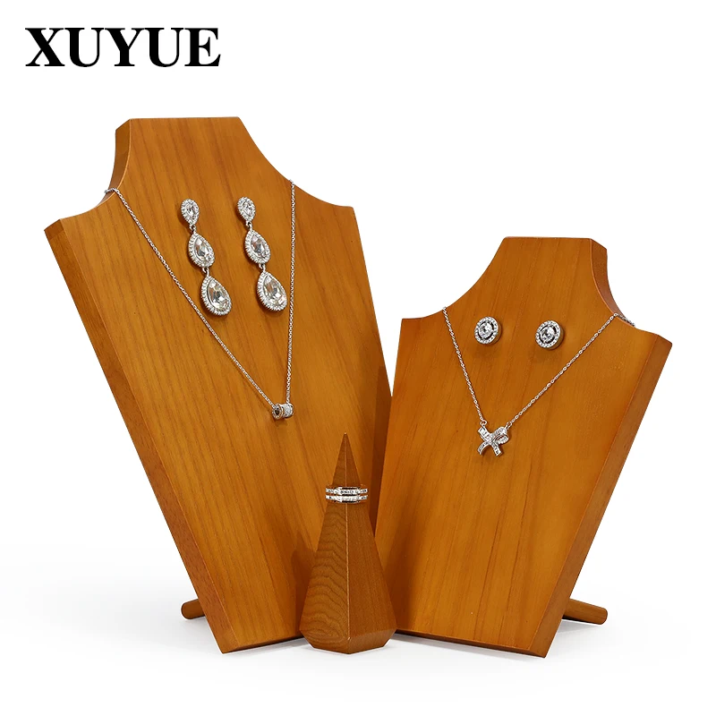 

Solid wood jewelry display props, portraits, necklaces, models, necklaces, display racks, earrings, jewelry storage