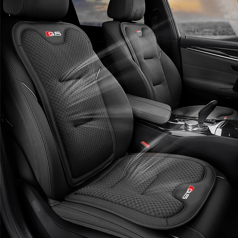 Image of Für Audi Q5 TT Eisseide Autositzkissen Ganzjahres-Universal Vorder- & Rücksitz Rückenlehnenkissen Kühlauflage Sitzbezug Schutz
