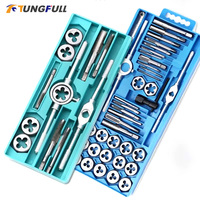 Multifunction Tap and Die Set 8/12/20Pcs Metric Screw Thread Plugs Taps Straight Taper Tapping and Thread Tools Reamer Tools