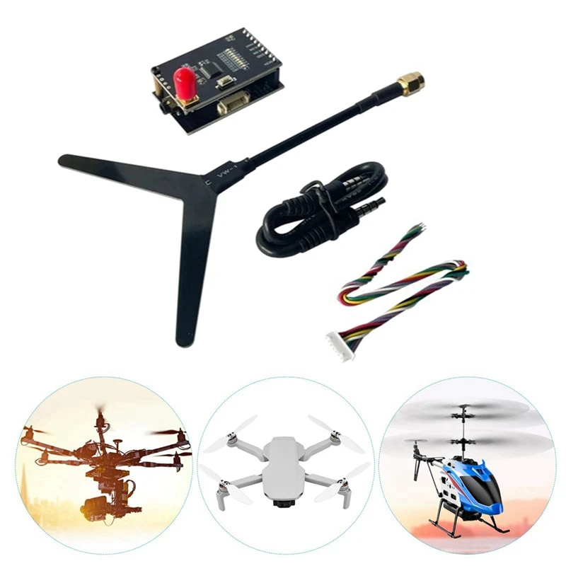 1.2G 2W VTX+1.2G 1.3G VRX 9 Channels FPV Video Transmitter Receiver For FPV Long Range Racing Drone