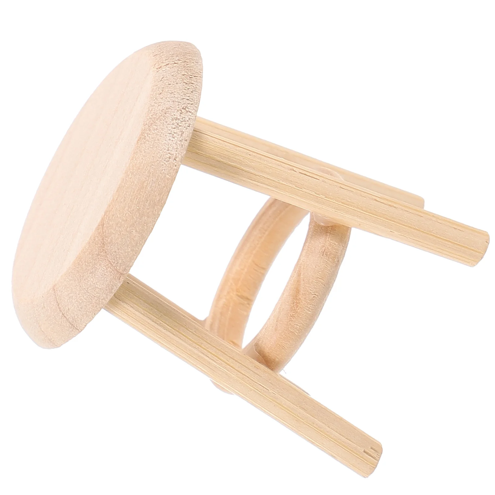 1 Mini taburete redondo de madera maciza, modelo para 1 12 muebles en miniatura para casa de muñecas, decoración para casa pequeña, mini casa pequeña con asiento de madera