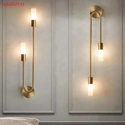 Modern LED Candlestick Wall Light Gold Indoor Decor Vanity Wall sconce Living Room Kitchen Hall Bedroom Long strip Wall lamps