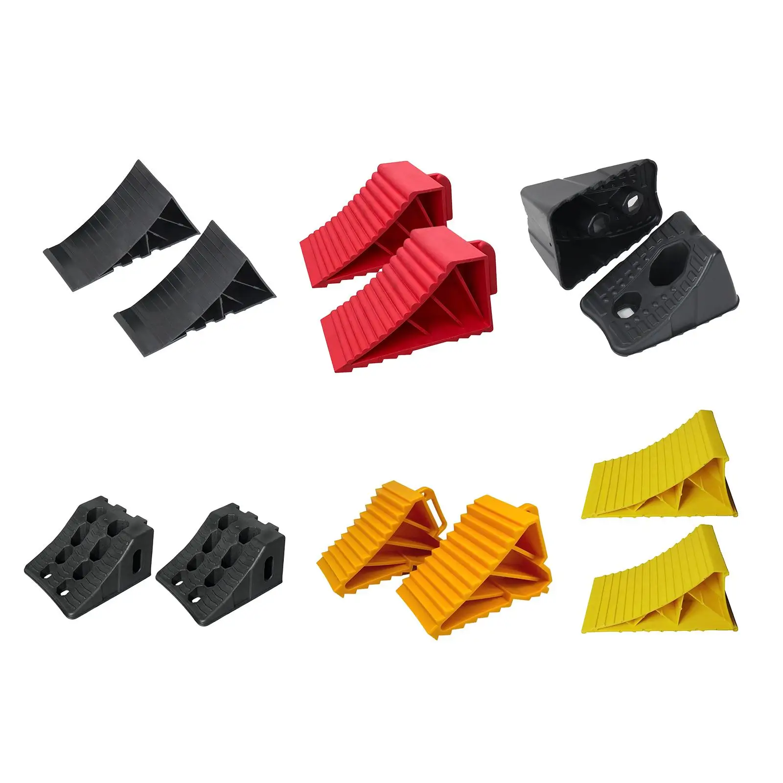 2x Wheel Chocks Universal Spare Parts Easy Removal Assembly Tire Stopper Rubber Wheel Chocks for Auto RV Camper Trailer