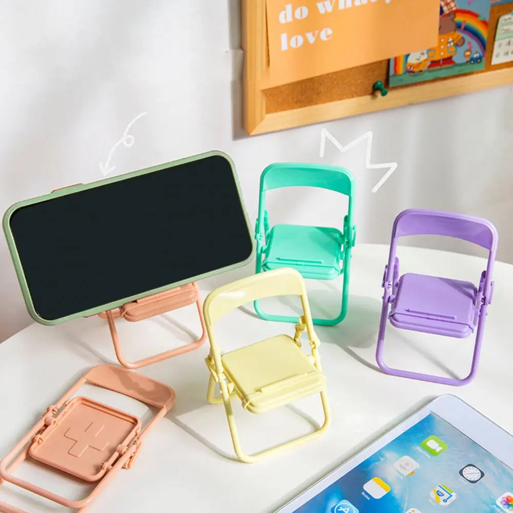 Suporte do telefone móvel mini universal portátil bonito cadeira desktop celular preguiçoso suporte para assistir tv
