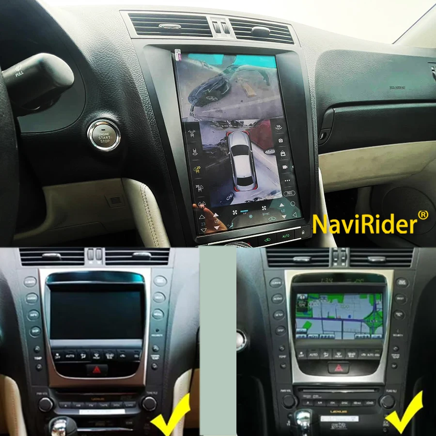 Pantalla de 12.8 pulgadas 4G+WIFI para LEXUS GS300 2009 GS350 2010 GS450h 2006 Radio de coche GPS Navegación Android Auto BT Video DPS CarPlay