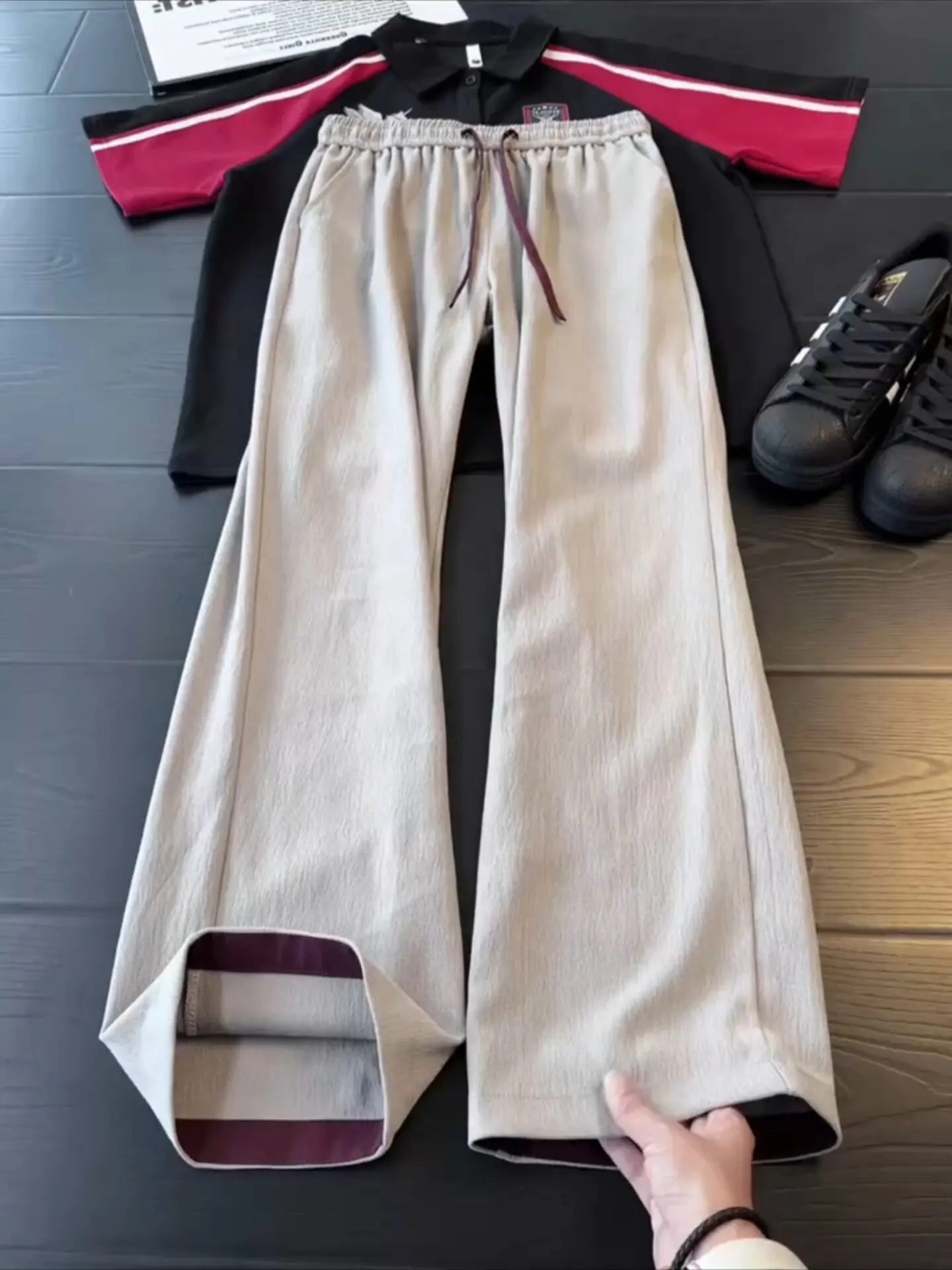 American Texture Quick Dry Bend Knife Pants Men Lightweight Breathable Straight Loose CleanFit Loose Casual Pants