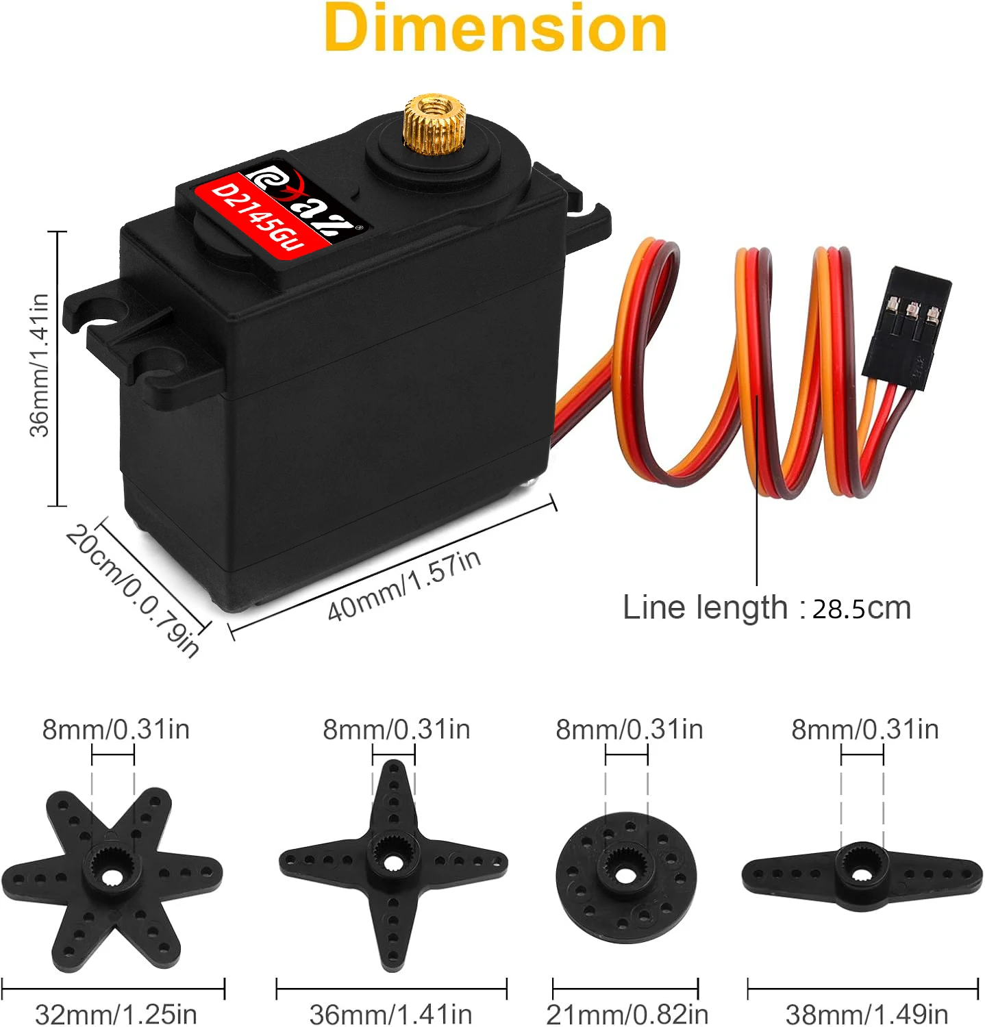 RCZIPROY Metal Housing High Speed Metal Gear Digital Servo 3.5-14.5KG 180 Large Torque Waterproof for RC Car/Boat DIY SCX10 TRX4