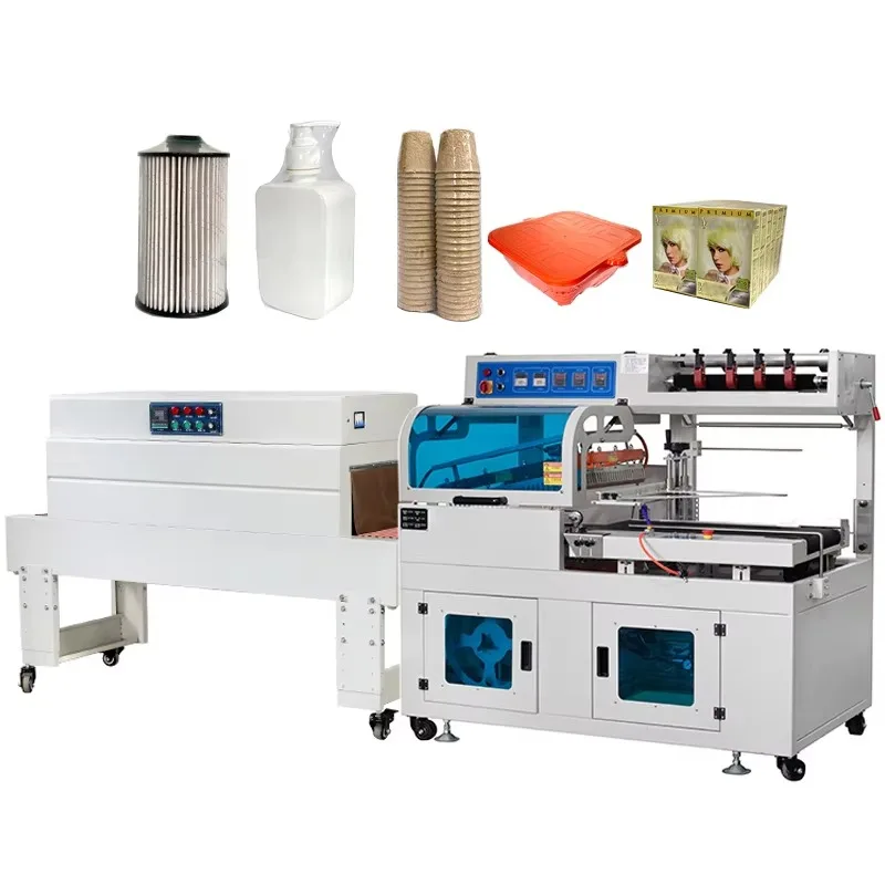 Automatic Paper Cup Making Machine L POF PE Film Sealer Sealing Auto Shrinking Tunnel Shrink Packing Wrapping Machine for Boxes