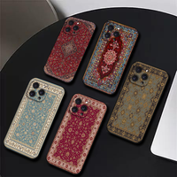 Persian Carpet Phone Case For Iphone 16 15 11 13 14 Pro Max 7 8 Plus X Xr Xs Max 12mini Black Shell Cover Case