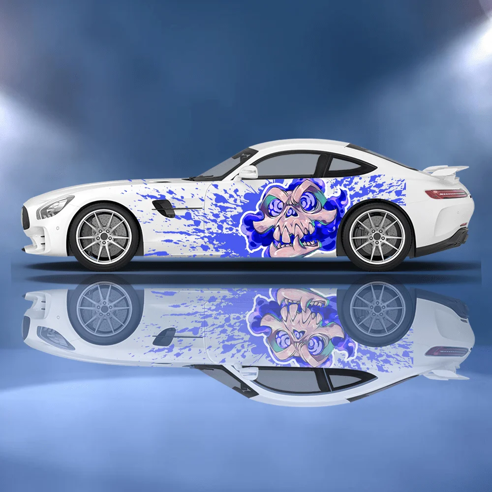 

Colorful Skull Splash Car Vinyl Wraps Decal Self-adhesive PVC Sticker Suitable for Trucks SUV Decoration Auto Accessories Gift