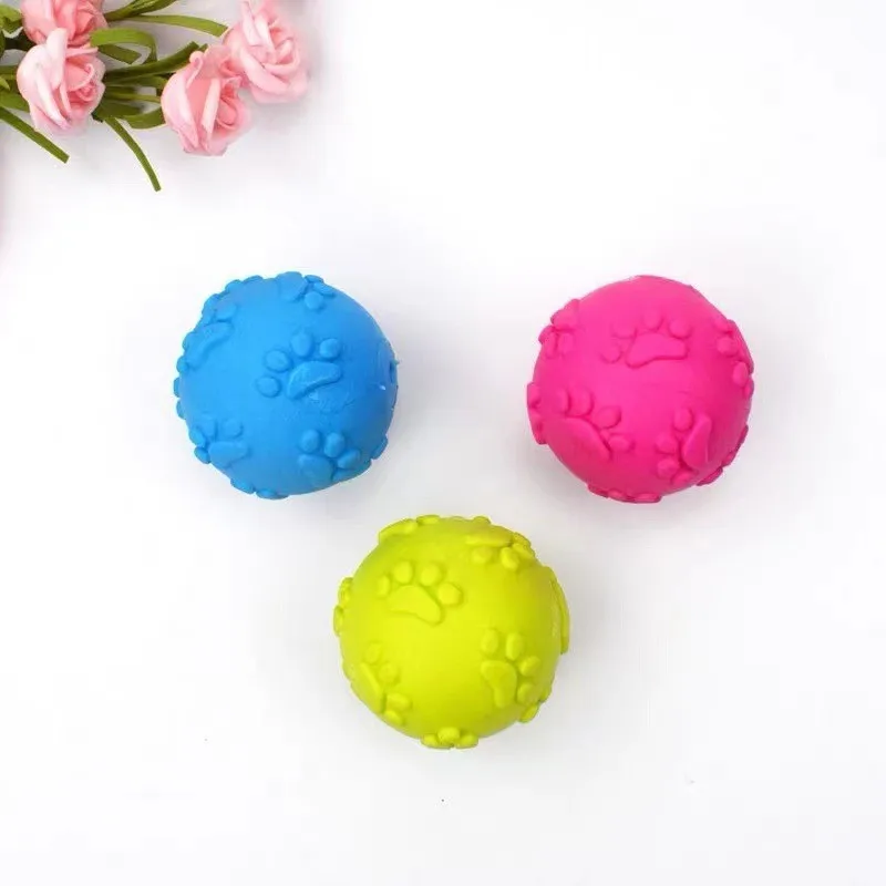 Aggressive Chew Toys for Dogs Indestructible Floating Rubber Sound Squeaky Ball Pet Training Thorn Balls Latex Teething Toy