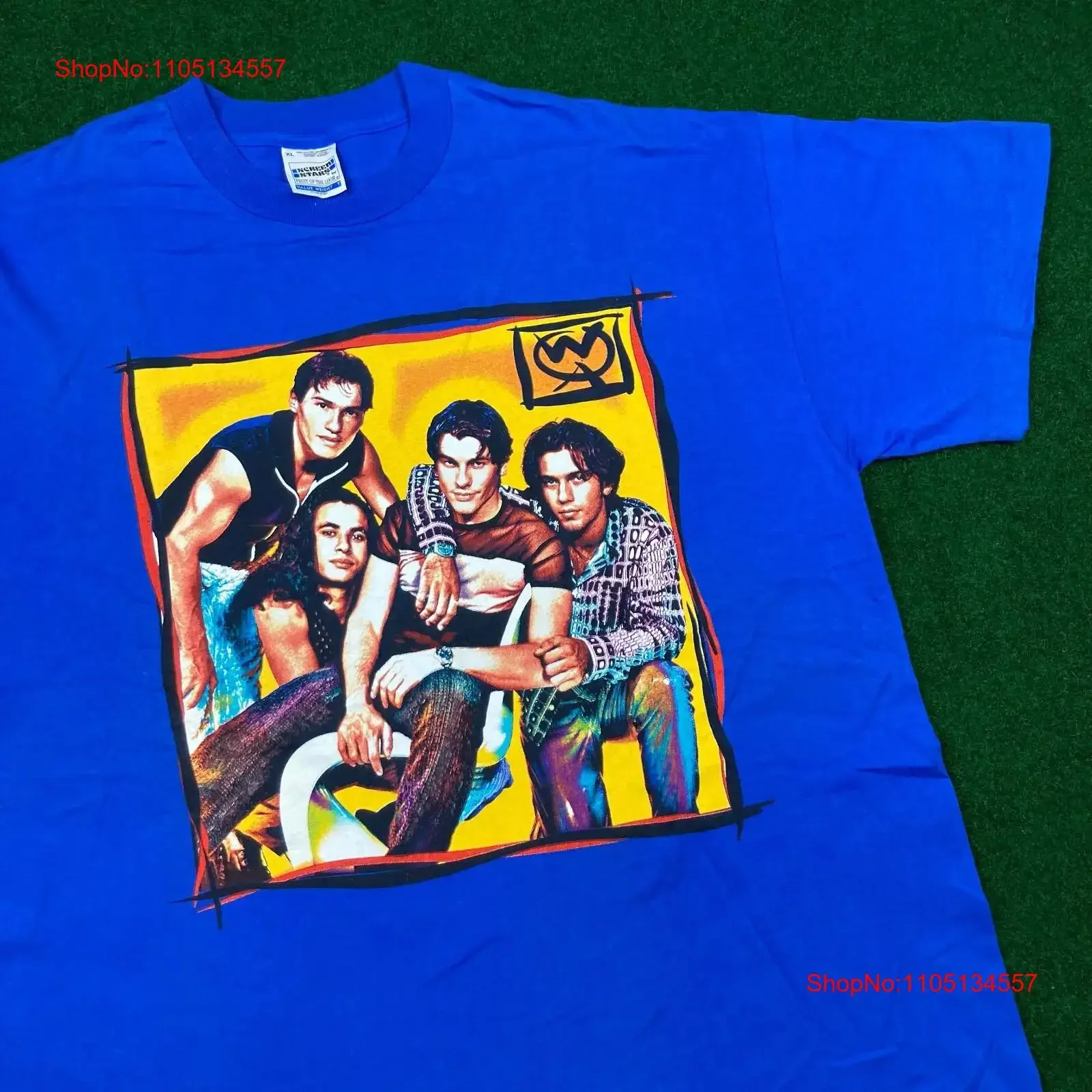 Vintage Worlds AparT T Shirt Mens XL Blue Boy Band Concert Screen Stars Tag 90s vintage Washed Unisex Slightly graphic