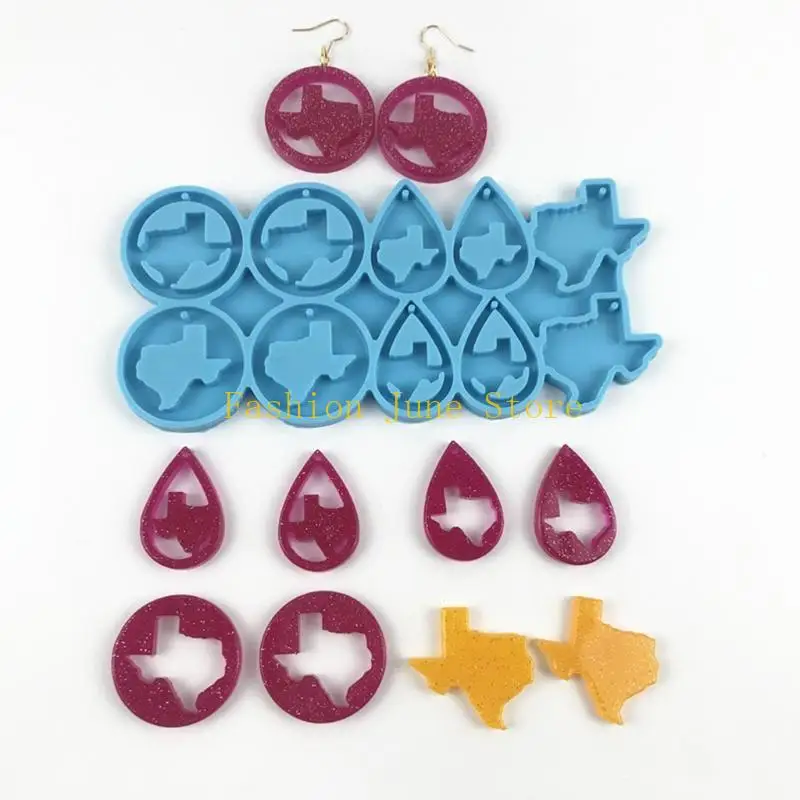 N5KA Earrings Epoxy Resin Mold Ear Studs Dangle Casting Silicone Mould DIY Crafts Jewelry Pendants Casting Tool