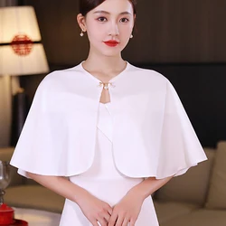 Cárdigan de gasa sólida coreana para mujer, chal protector solar, vestido de boda, capa fina de verano, chaqueta exterior, capa protectora para el cuello, R34