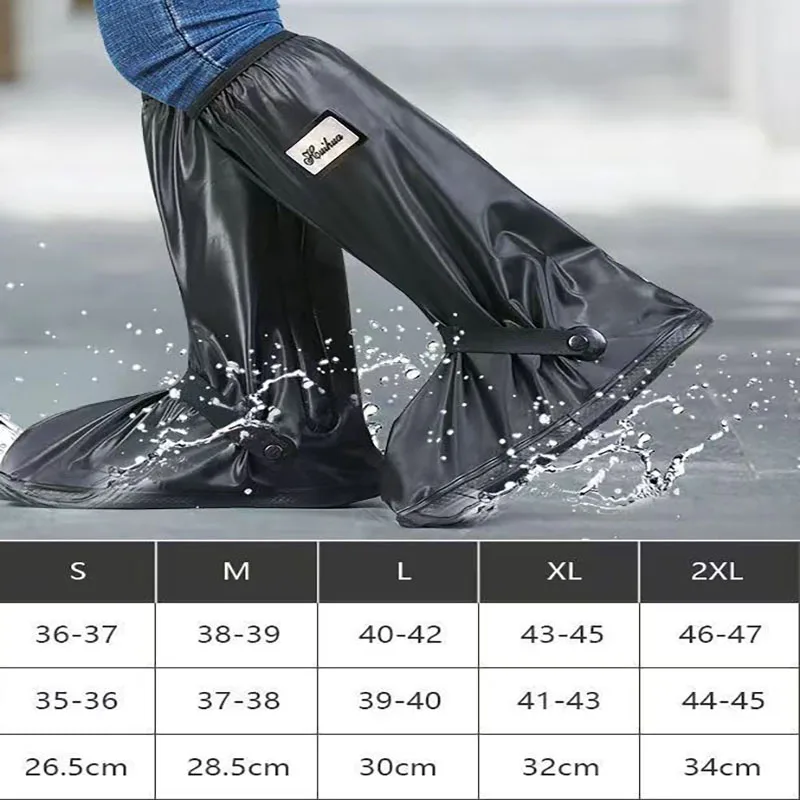 Adult Waterproof Shoe Covers Outdoor Travel Rainproof Coversbandage Style Thickened Non-Slip Rain Boots Covers