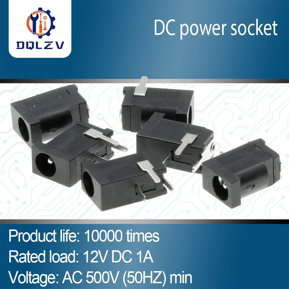 Gorąca sprzedaż wysokiej jakości DC-002 0,3A 50V czarny DC gniazdo zasilania złącze DC002 3.5*1.3mm 1.3 gniazdo