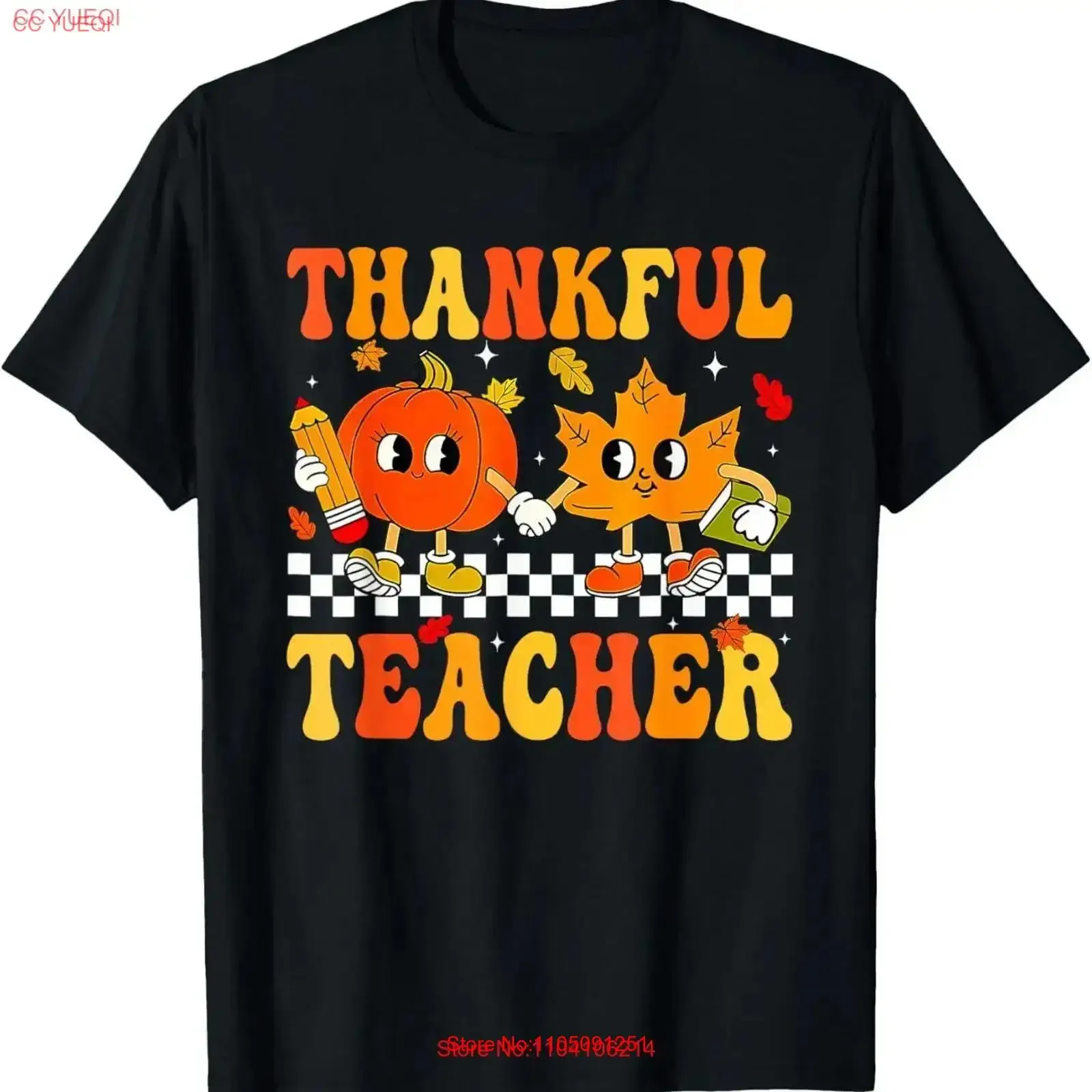

Thankful Teacher Retro Groovy Thanksgiving Fall T Shirt vintage Washed Stylish Versatile Soft graphic Slightly Stretched