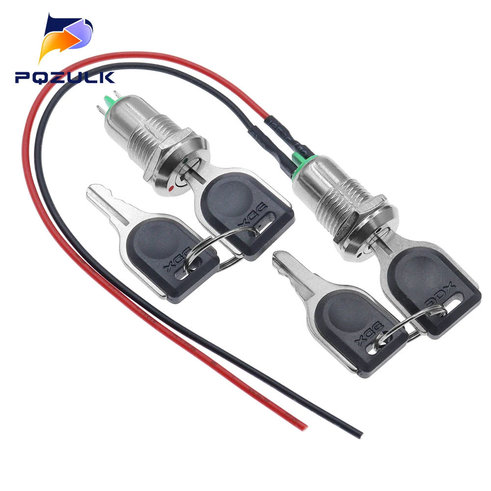 12mm Electronic Key Rotary Switch ON OFF Phone Lock Security Power Button With 2 Keys 2 Positions 2 Pins 1A 1NO
