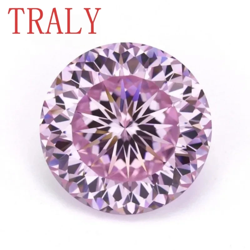 

Драгоценный камень 3EX с высоким содержанием углерода, особый круглый камень русской огранки, имитация алмаза розового цвета для ювелирных изделий, 6-13 мм