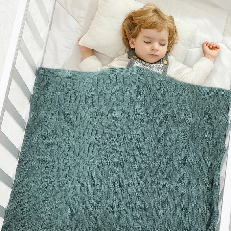 

Cozy Autumn Baby Knitted Blanket 70*90cm Solid Color Portable Sleep Throw for Newborns Infant Essentials Blankets