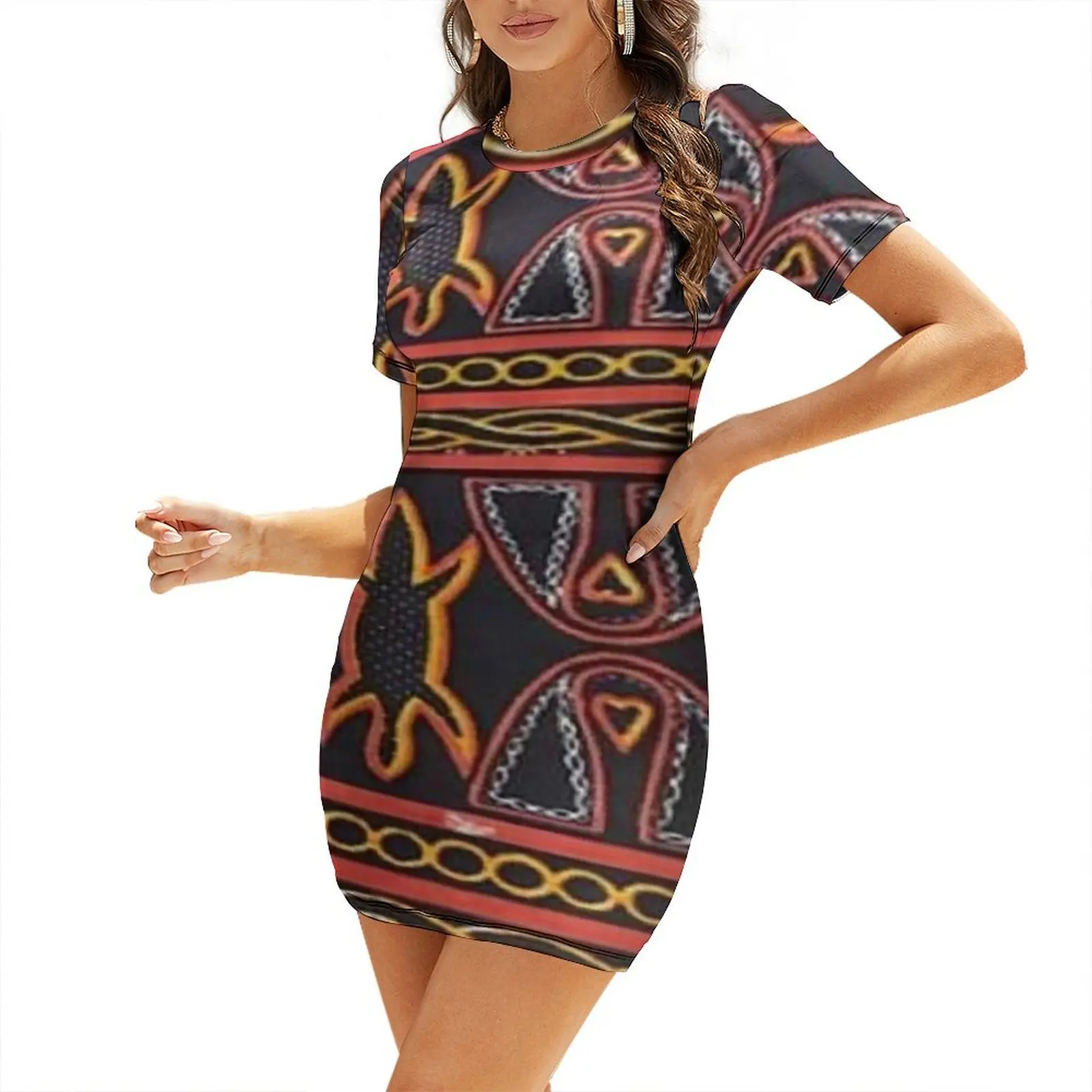 

Toghu Africa Design Short-Sleeved Dress Elegant gowns dresses for women Dress