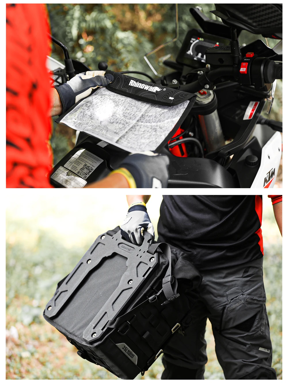 Rhinowalk 35L Wasserdichte Motorrad-Satteltasche mit Schnellverschluss und MOLLE-System-Schlossloch für Abenteuerreisen – Detail 23