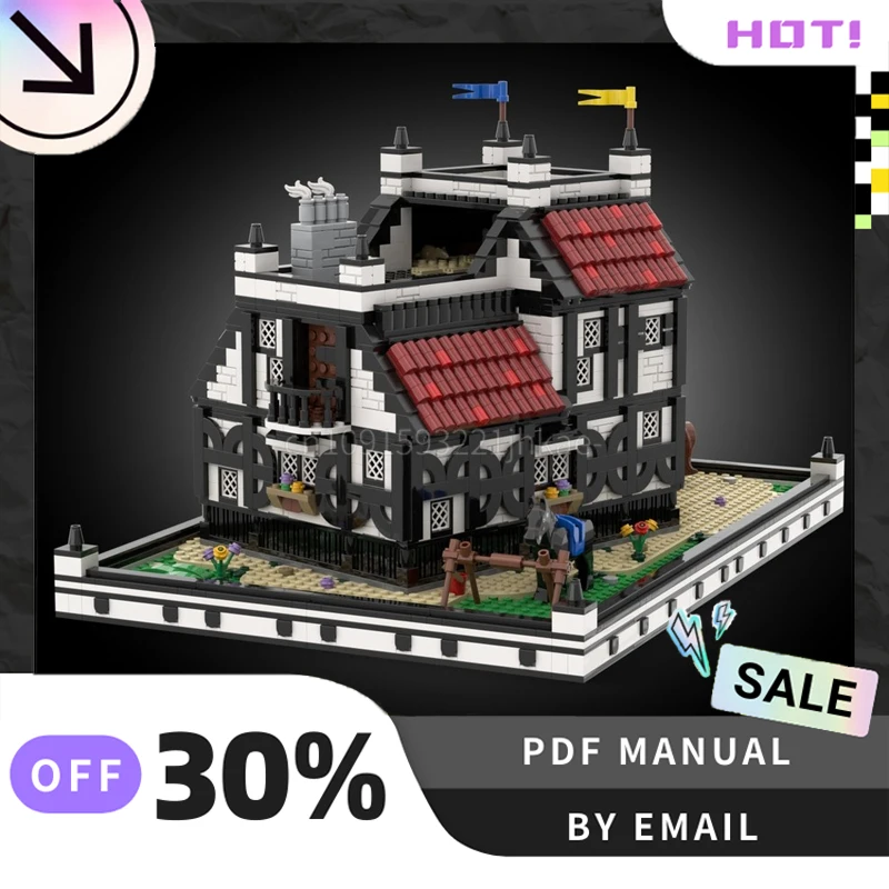 

[2212 шт.] индивидуальный MOC средневековая деревня, креативный набор строительных блоков STEM, развивающие игрушки, комплект строительной модели «сделай сам», на день рождения