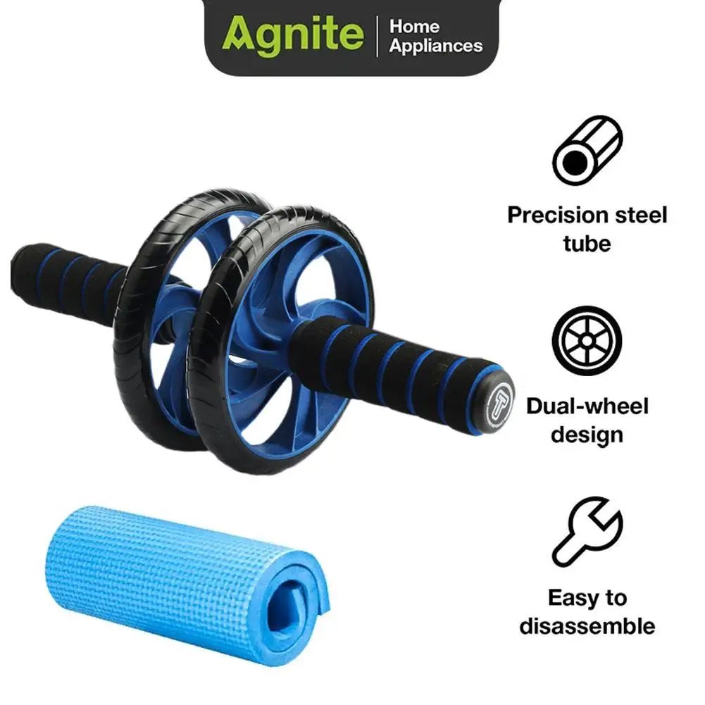 Ab Rolller Wheel l Abdominal Exercise Roller and Knee Mat No Noise With Non-slip Soft Foam Handles Women Men Muscle Trainer Tool image 2