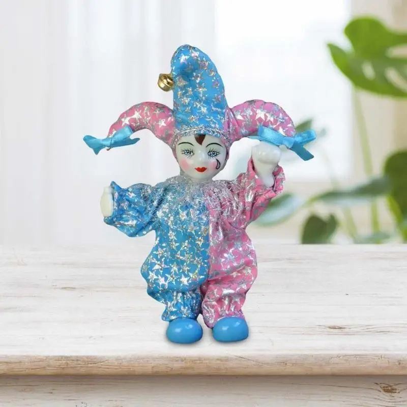 

CORB Sweet Porcelain Triangel Doll Harlequin Doll Figures Toy Tears Angell Model
