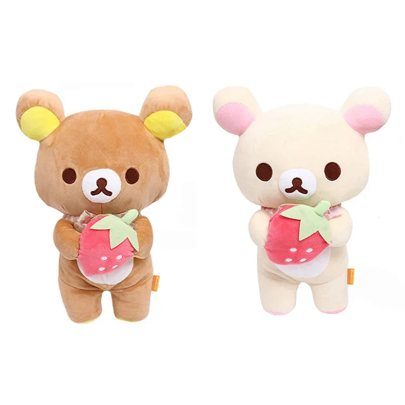 أنيمي الفراولة Rilakkuma أفخم دمية لينة Rilakkuma الدب اللعب الدب محشوة الدب بلوشي لطيف زوجين لعبة دب طفل هدية