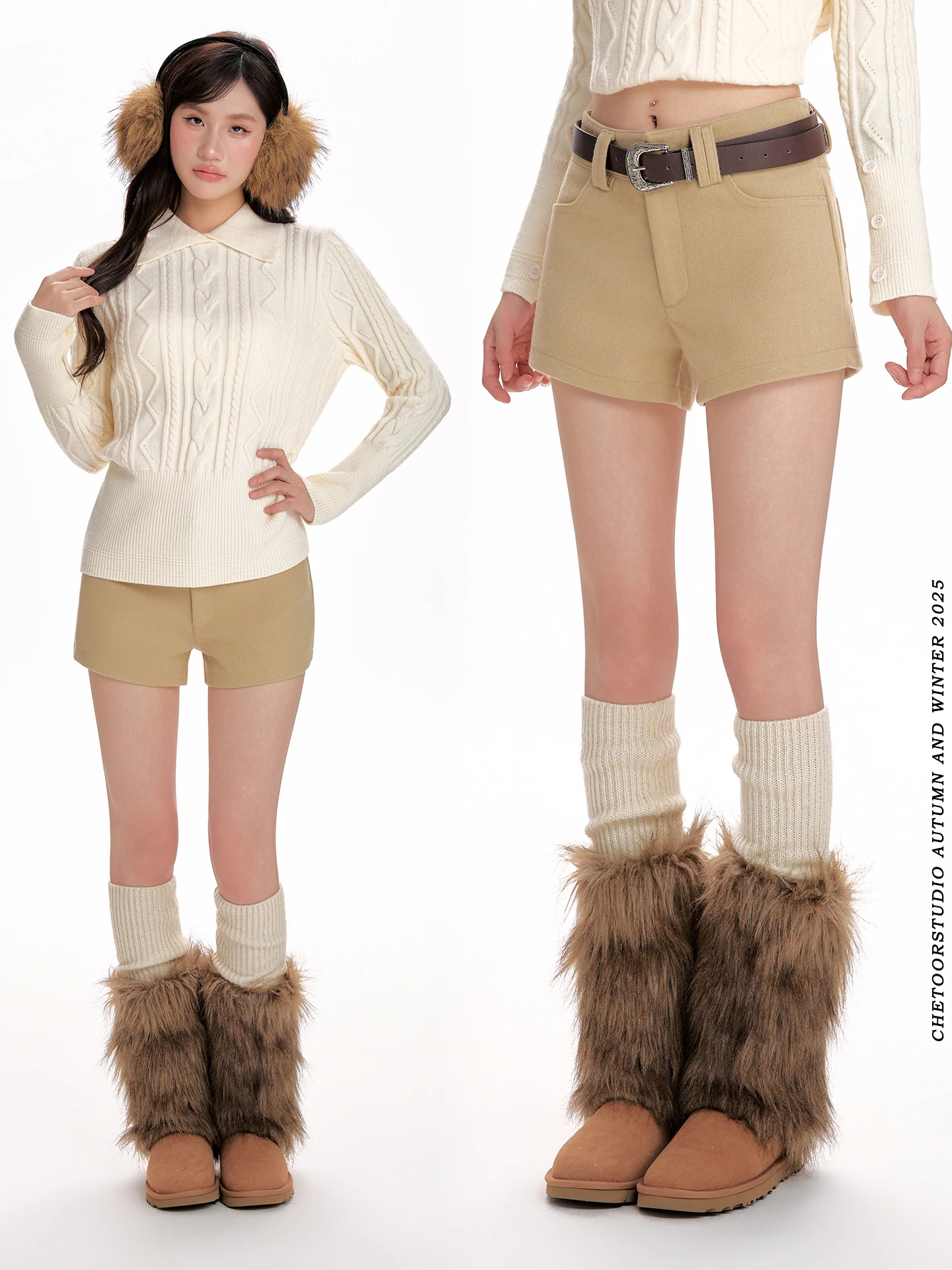 

High Waist Tweed orts Women's Autumn Winter Outerwear Retro A-Line Slimming Casual Pants Sexy Girl Sle Boot Pants