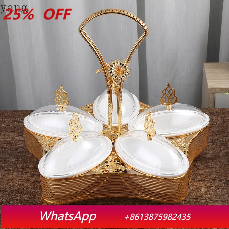

CX Creative Dried Fruit Box Living Room Fruit Pot Ornament, Modern Nut Candy Plate with Lid