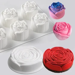 Valentine's Day Party Dessert Decorating Tools Rose Shape Silicone Cake Mold Mousse Pastry Non-Stick Easy Release Baking Molds