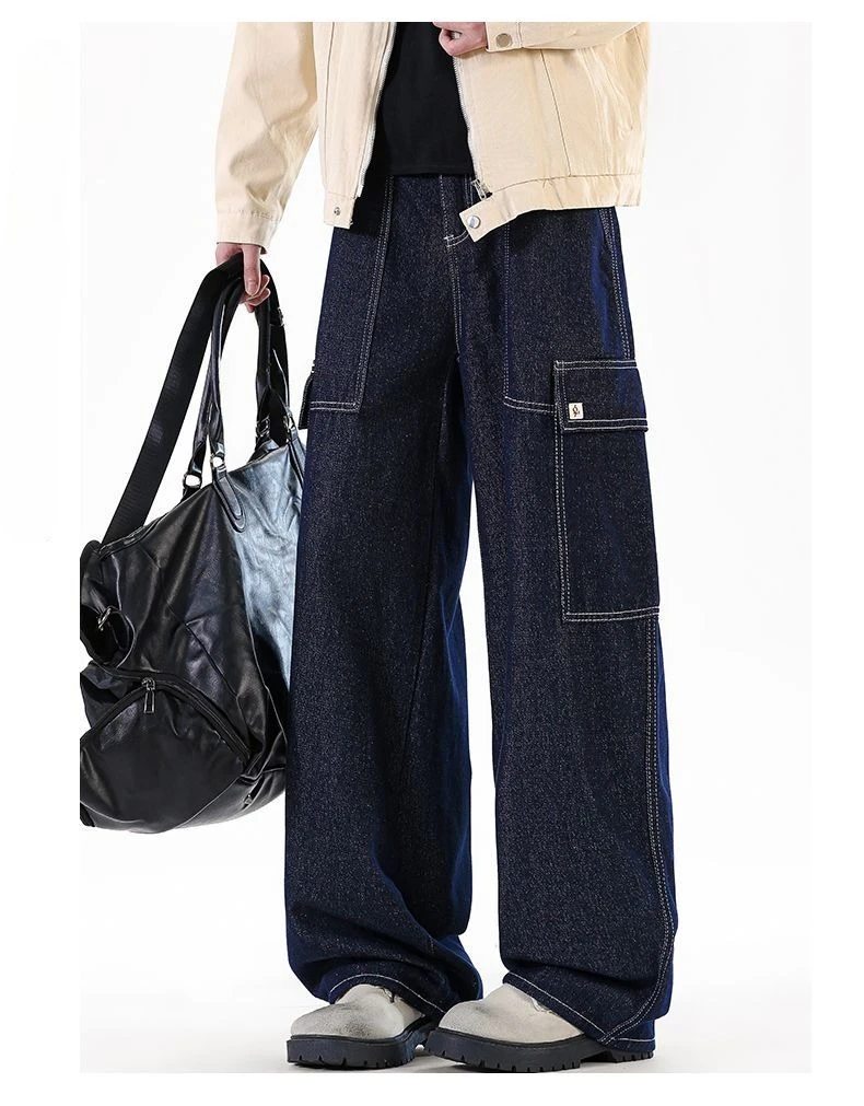 2026 Summer Thin Tooling Jeans Men's Versatile Wide-leg Straight Pants