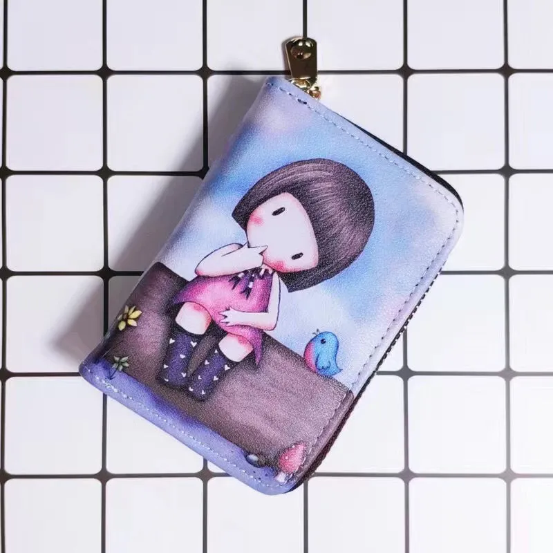 Cartera de diseño con patrón de dibujos animados, monedero, funda para pasaporte, Tarjetero de identificación, Rfid, paquete de tarjetas A1