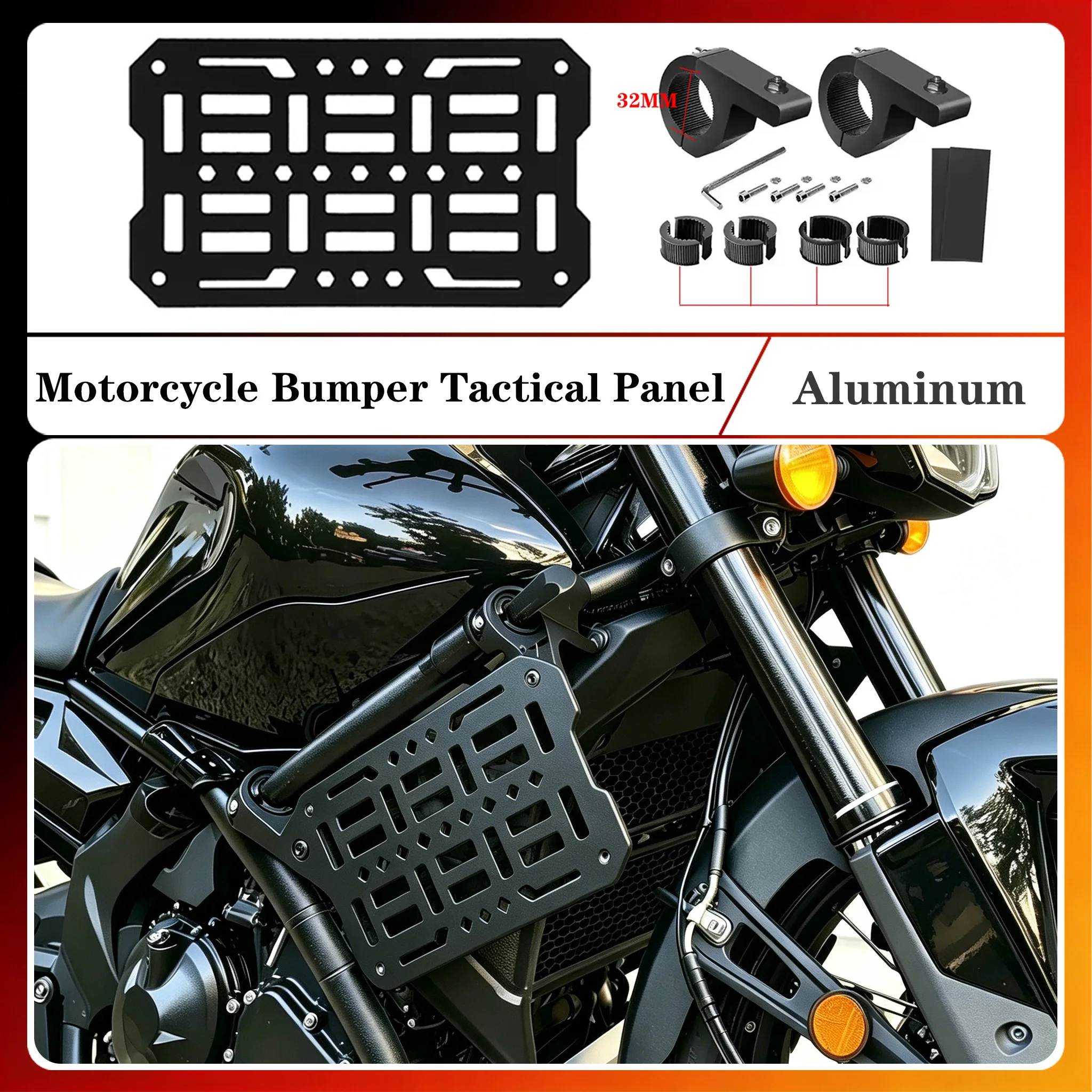Motorcycle Bumper Tactical Panel For Trunk Storage Aluminum Alloy Waterproof Tactical Molle Panel Organizer Modular Storage