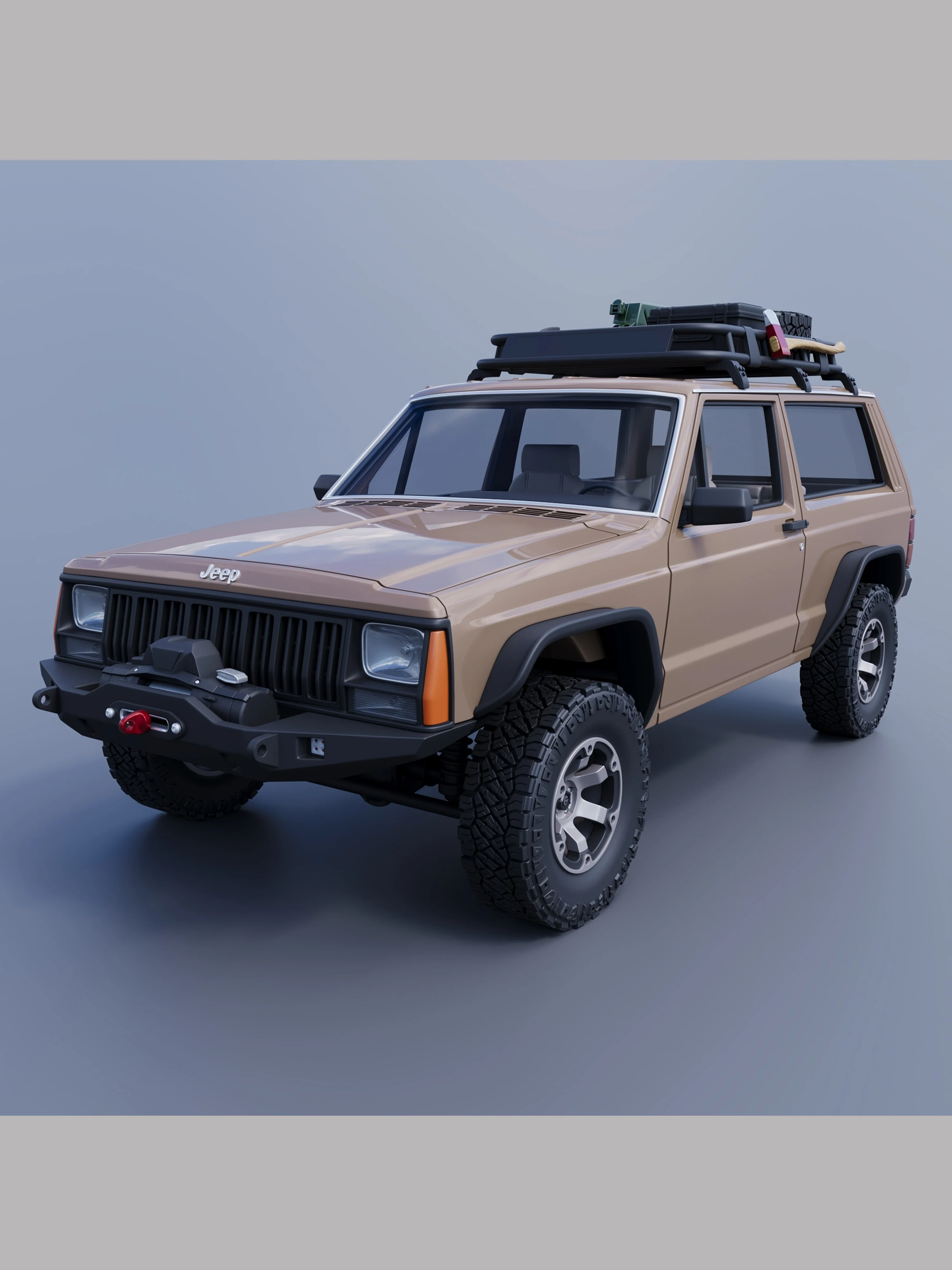 3d gedruckte Karosserie-Kit Cherokee xj 2 Türer 1984 313/324 Radstand scx10 trx4 nt4 jt4 rgt