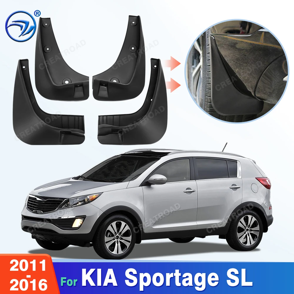 Custom Fit 4PCS Mud Flaps for KIA Sportage SL 2011 2012 2013 2014 2015 2016 No Drilling Splash Guards Car Fender Accessories