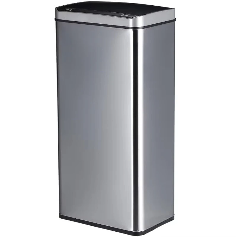 Europe's best-selling 48-liter 13-gallon stainless steel automatic trash can with lid, suitable for indoor kitchens and offices