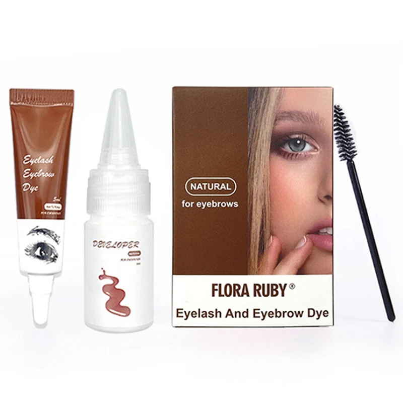 Professional Series Henna Eyelash Eyebrow Dye Tint Gel Eyelash Brown Black Color Tint Cream Kit, 15-minute Fast Tint Easy Dye
